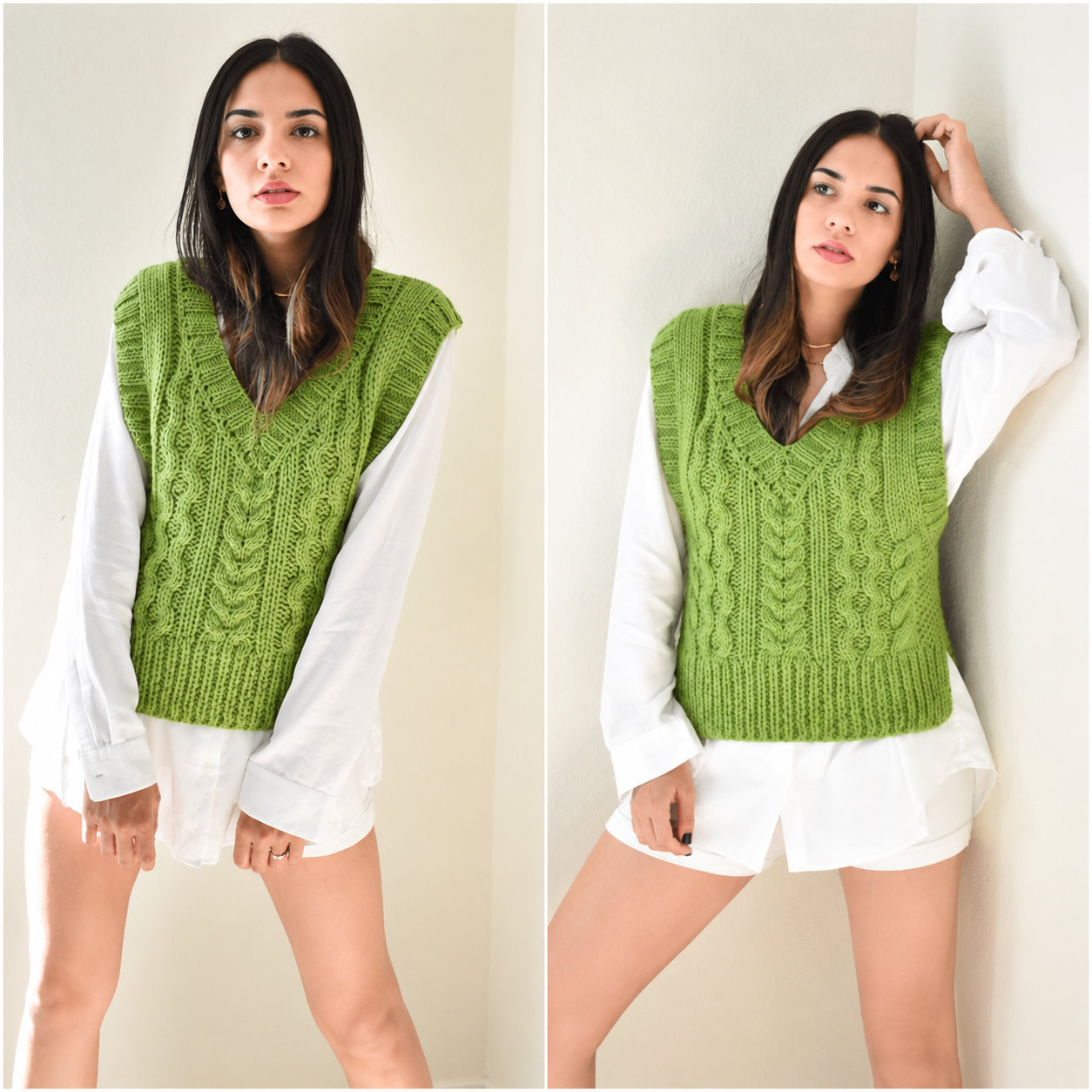 Guacamole Vest - Oversized V-Neck Sweater Vest