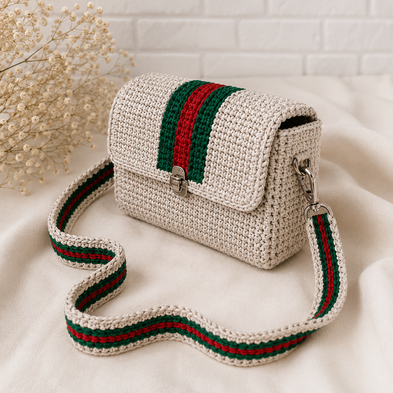 Crochet Pattern Bag with Stripes PDF